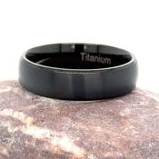 6mm Titanium Wedding Band with Black IP Plating image