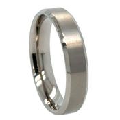 5mm Titanium Wedding Band with Beveled Edges and a Matt Finish image
