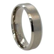 6mm Titanium Wedding Band Matt Finish with Beveled Edges image