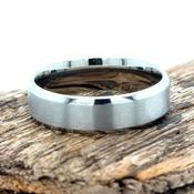 6mm Titanium Wedding Band Matt Finish with Beveled Edges image