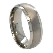7mm Titanium Wedding Band with Polished Rims image