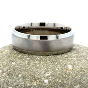 7mm Titanium Wedding Band with Polished Rims image