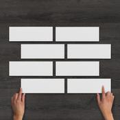 Metro XL White Flat Matt Ceramic Wall Tile 30x10cm image
