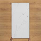 Roman Statuario Marble-Effect Gloss Porcelain Tile 120x60cm image