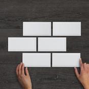 Metro White Bevelled Gloss Ceramic Wall Tile 20x10cm image