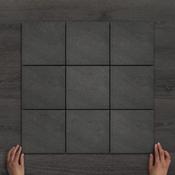 Outdoor Porcelain Cobble Aran Black Natural Tile 20x20cm