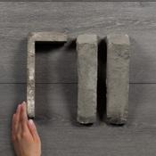 Reclaimed Brick Slips Corner Piece Grey 24x15.5cm