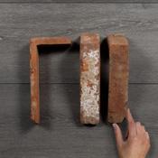 Reclaimed Brick Slips Corner Piece Red 24x15.5cm