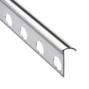 10mm Chrome Polished Round Edge Tile Trim 2.4m image