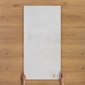 Onyx Bianco Marble-Effect Gloss Porcelain Tile 120x60cm