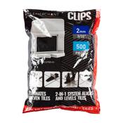 Alpha Tile Levelling Clips (Tile 3-12mm) 2mm Grout Line (500pcs/Bag)