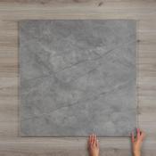Breton Grey Concrete-Effect Satin Matt Porcelain Tile 100x100cm image