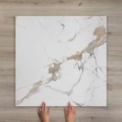 Bianco Platino Marble-Effect Polished Porcelain Tile 100x100cm image