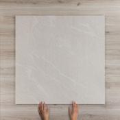 Bianco Royal Marble-Effect Satin Matt Porcelain Tile 100x100cm image