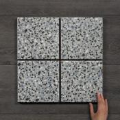 Grey Terrazzo-Effect Matt Porcelain Tile 20x20cm image