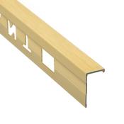 8mm Ochre Gold Brushed Square Edge Tile Trim 2.4m image