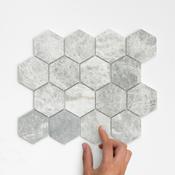 Jersey Grey Hexagon Honed Marble Mosaic 28.5x25cm image