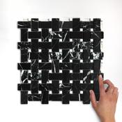 Newport Black Polished Marble Mosaic 30.5x30.5cm image