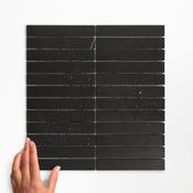 Oxford Black Brick Polished Marble Mosaic 30.5x30.5cm