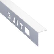 12mm Bright Silver Polished Square Edge Tile Trim 2.4m image