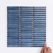 Cobalt Blue Kit Kat Gloss Porcelain Mosaic Tile 28.4x29.8cm