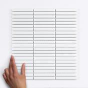 White Kit Kat Matt Porcelain Mosaic Tile 28.4x31cm image