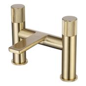 Erla Brushed Brass Deck-Mounted Bath Mixer Tap image
