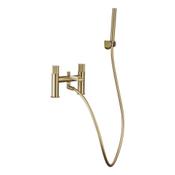 Erla Brushed Brass Bath Mixer Tap with Shower Handset