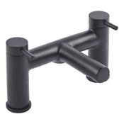 Anthem Matt Black Deck-Mounted Bath Mixer Tap