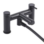 Anthem Black Matt Deck-Mounted Bath Mixer Tap with Shower Handset