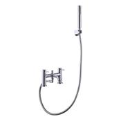 Giro Chrome Deck-Mounted Bath Mixer Tap with Shower Handset