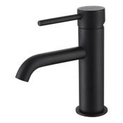 Giro Matt Black Mini Mono Basin Mixer Tap with Waste