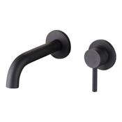 Giro Matt Black Wall-Mounted Basin Mixer Tap