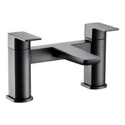 Saldo Matt Black Deck-Mounted Bath Mixer Tap