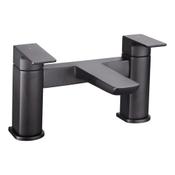 Saldo Gunmetal Grey Deck-Mounted Bath Mixer Tap