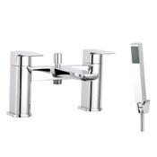 Saldo Chrome Deck-Mounted Bath Mixer Tap with Shower Handset