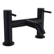 Giro Matt Black Deck-Mounted Bath Mixer Tap