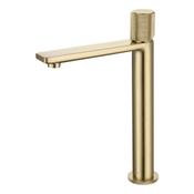 Erla Brushed Brass Tall Mono Basin Mixer Tap
