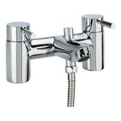 Kinetic Chrome Deck-Mounted  Bath Mixer Tap with Shower Handset image