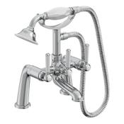 Lansdown Chrome Deck-Mounted Bath Mixer Tap with Shower Handset image