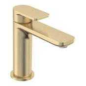 Savour Brushed Brass Basin Mixer Tap with Click Waste image