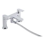 Savour Chrome Deck-Mounted Bath Mixer Tap with Shower Handset image