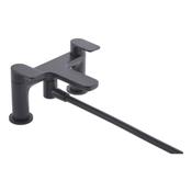 Savour Matt Black Deck-Mounted Bath Mixer Tap with Shower Handset image