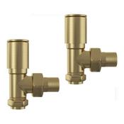 Brushed Brass Angled Radiator Valves image