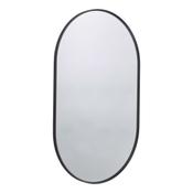 Verge Matt Black Non-Illuminated Pill Mirror 50x80cm