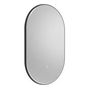 Oxygen Matt Black Illuminated Pill Mirror 50x80cm