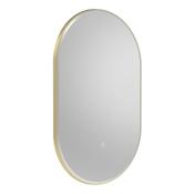 Oxygen Brushed Brass Illuminated Pill Mirror 50x80cm