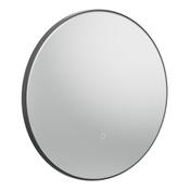 Oxygen Matt Black Illuminated Round Mirror 60cm