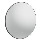 Oxygen Matt Black Illuminated Round Mirror 80cm