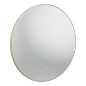 Oxygen Brushed Brass Illuminated Round Mirror 80cm